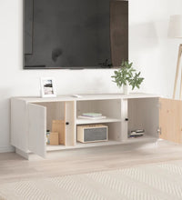 TV-Schrank Weiß 110x35x40,5 cm Massivholz Kiefer