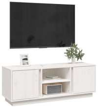 TV-Schrank Weiß 110x35x40,5 cm Massivholz Kiefer
