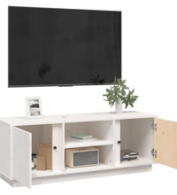 TV-Schrank Weiß 110x35x40,5 cm Massivholz Kiefer