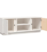 TV-Schrank Weiß 110x35x40,5 cm Massivholz Kiefer