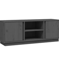 TV-Schrank Grau 110x35x40,5 cm Massivholz Kiefer