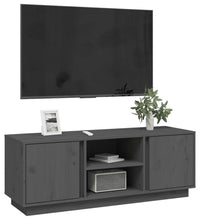 TV-Schrank Grau 110x35x40,5 cm Massivholz Kiefer