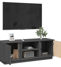 TV-Schrank Grau 110x35x40,5 cm Massivholz Kiefer