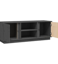 TV-Schrank Grau 110x35x40,5 cm Massivholz Kiefer