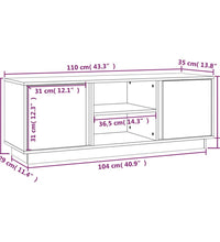 TV-Schrank Honigbraun 110x35x40,5 cm Massivholz Kiefer