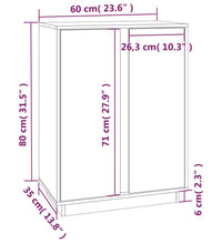 Sideboard 60x35x80 cm Massivholz Kiefer