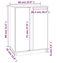 Sideboard Honigbraun 60x35x80 cm Massivholz Kiefer