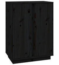 Sideboard Schwarz 60x35x80 cm Massivholz Kiefer