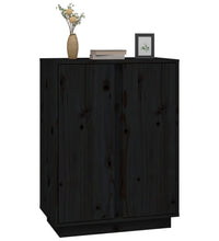 Sideboard Schwarz 60x35x80 cm Massivholz Kiefer