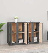 Sideboard Grau 120x35x80 cm Massivholz Kiefer