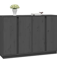 Sideboard Grau 120x35x80 cm Massivholz Kiefer