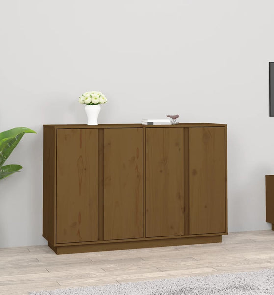Sideboard Honigbraun 120x35x80 cm Massivholz Kiefer