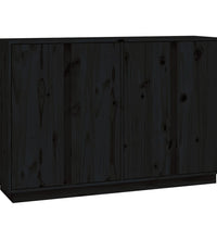 Sideboard Schwarz 120x35x80 cm Massivholz Kiefer