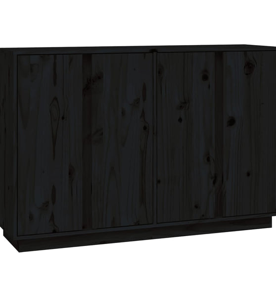 Sideboard Schwarz 120x35x80 cm Massivholz Kiefer