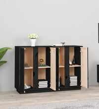 Sideboard Schwarz 120x35x80 cm Massivholz Kiefer