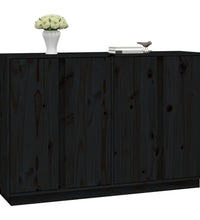 Sideboard Schwarz 120x35x80 cm Massivholz Kiefer