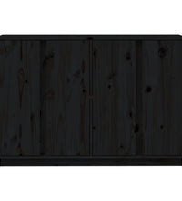 Sideboard Schwarz 120x35x80 cm Massivholz Kiefer