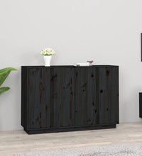 Sideboard Schwarz 120x35x80 cm Massivholz Kiefer