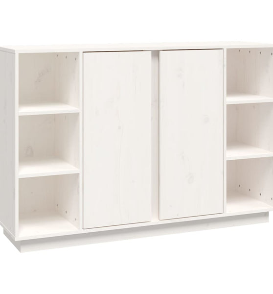 Sideboard Weiß 120x35x80 cm Massivholz Kiefer