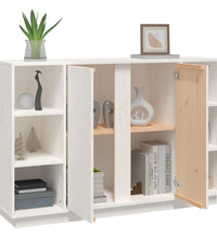 Sideboard Weiß 120x35x80 cm Massivholz Kiefer