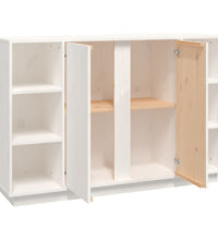 Sideboard Weiß 120x35x80 cm Massivholz Kiefer