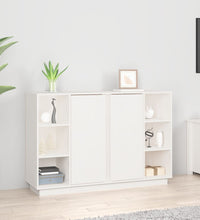 Sideboard Weiß 120x35x80 cm Massivholz Kiefer