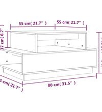 Couchtisch 80x55x40,5 cm Massivholz Kiefer