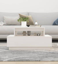 Couchtisch Weiß 80x55x40,5 cm Massivholz Kiefer