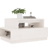Couchtisch Weiß 80x55x40,5 cm Massivholz Kiefer