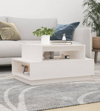 Couchtisch Weiß 80x55x40,5 cm Massivholz Kiefer