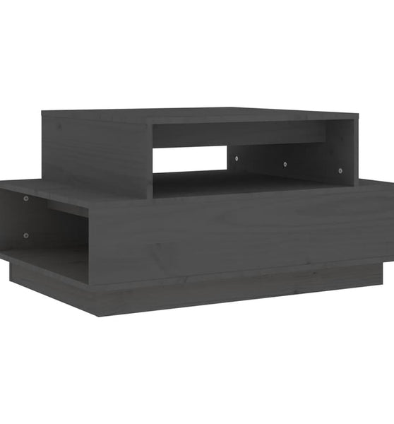 Couchtisch Grau 80x55x40,5 cm Massivholz Kiefer