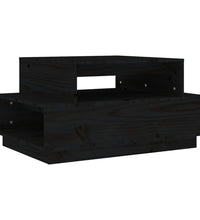 Couchtisch Schwarz 80x55x40,5 cm Massivholz Kiefer
