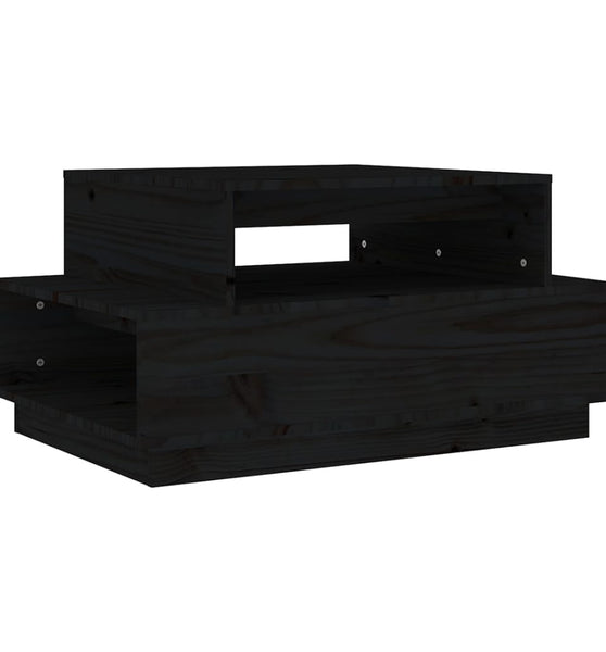 Couchtisch Schwarz 80x55x40,5 cm Massivholz Kiefer
