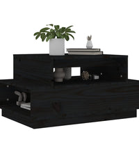 Couchtisch Schwarz 80x55x40,5 cm Massivholz Kiefer