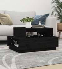 Couchtisch Schwarz 80x55x40,5 cm Massivholz Kiefer