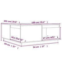 Couchtisch 100x101x40,5 cm Massivholz Kiefer