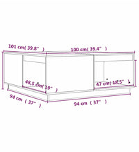 Couchtisch Honigbraun 100x101x40,5 cm Massivholz Kiefer