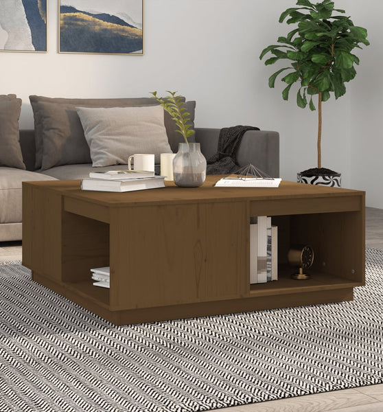 Couchtisch Honigbraun 100x101x40,5 cm Massivholz Kiefer