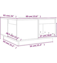 Couchtisch 60x61x32,5 cm Massivholz Kiefer