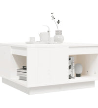 Couchtisch Weiß 60x61x32,5 cm Massivholz Kiefer