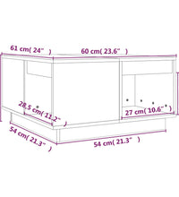 Couchtisch Weiß 60x61x32,5 cm Massivholz Kiefer