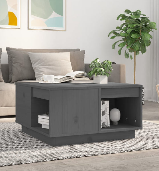 Couchtisch Grau 60x61x32,5 cm Massivholz Kiefer