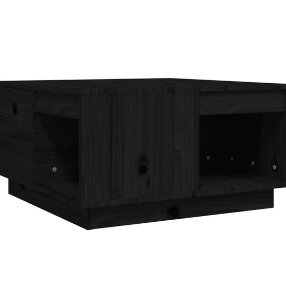 Couchtisch Schwarz 60x61x32,5 cm Massivholz Kiefer