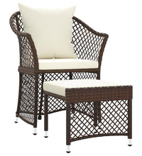 2-tlg. Garten-Lounge-Set mit Kissen Braun Poly Rattan