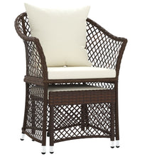 2-tlg. Garten-Lounge-Set mit Kissen Braun Poly Rattan