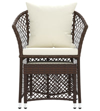 2-tlg. Garten-Lounge-Set mit Kissen Braun Poly Rattan