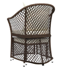 2-tlg. Garten-Lounge-Set mit Kissen Braun Poly Rattan