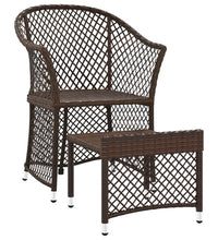 2-tlg. Garten-Lounge-Set mit Kissen Braun Poly Rattan