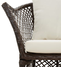 2-tlg. Garten-Lounge-Set mit Kissen Braun Poly Rattan