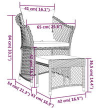 2-tlg. Garten-Lounge-Set mit Kissen Braun Poly Rattan